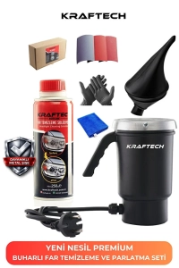 Yeni Nesil Premium I Buharlı Araba Far Temizleme Ve Parlatma Seti I - 8 Parça Ürün